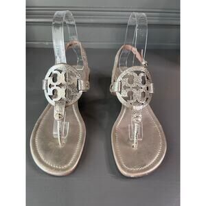 Tory Burch Gold Metallic SandalsWomen’s Sz 6.5 Thongs T-Strap Glam Bling Casual
